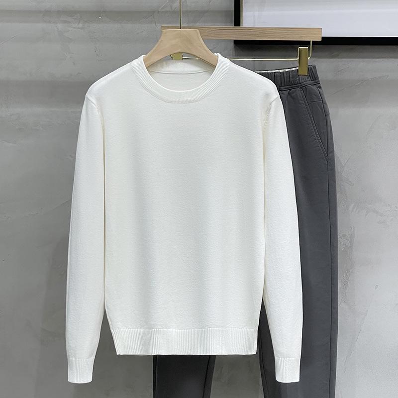 Herren Pullover mit Rundhalsausschnitt, einfarbig, aus Wolle, 2026 - Neue lässige Strickware für Herren