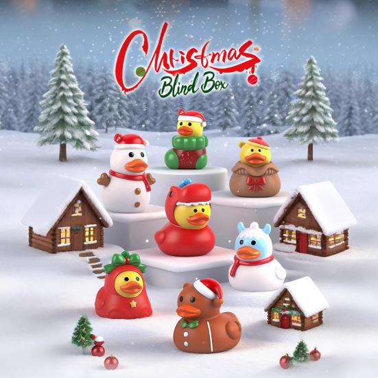 24Pcs Christmas Rubber Ducks Advent Calendar 24-Day Countdown Box Fun Decorative Kids Gift Xmas Stocking Stuffer
