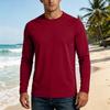 Men 50 Plus Sun Long Sleeve Shirt Lightweight Stretch Fabric Crew Neck Athletic Top for Outdoor Activities