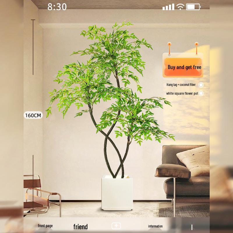 Nandina Luxury Artificial Tree - Indoor Floor Decoration & Bionic Green Plant Potted Ornament