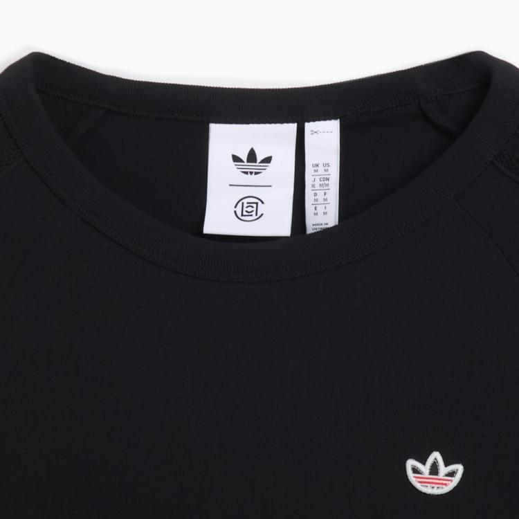 Adidas Originals X CLOT Collaboration SS25 Brand Logo Comfortable Soft Long Sleeve T-Shirt Unisex Tops Black JD3537