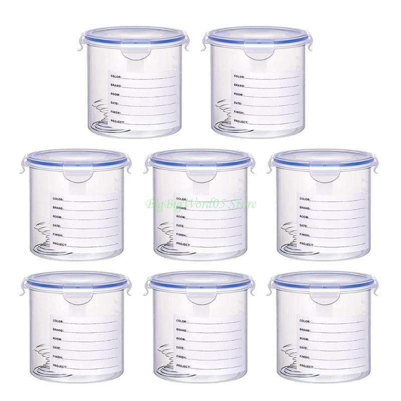 24TE 8Pcs Touch up Paint Storage Cups with Lid & Mixing Tool Paint Storage Container