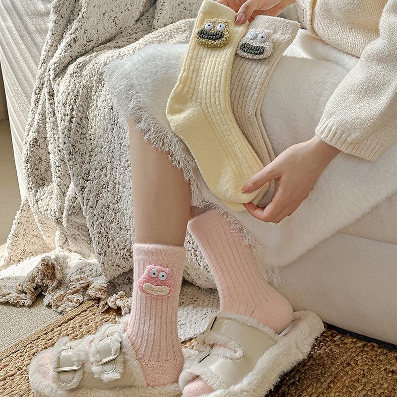 Women's Autumn and Winter Fleece Thickened Warm Fleece Plush Doll Sleep Versatile Pile Socks