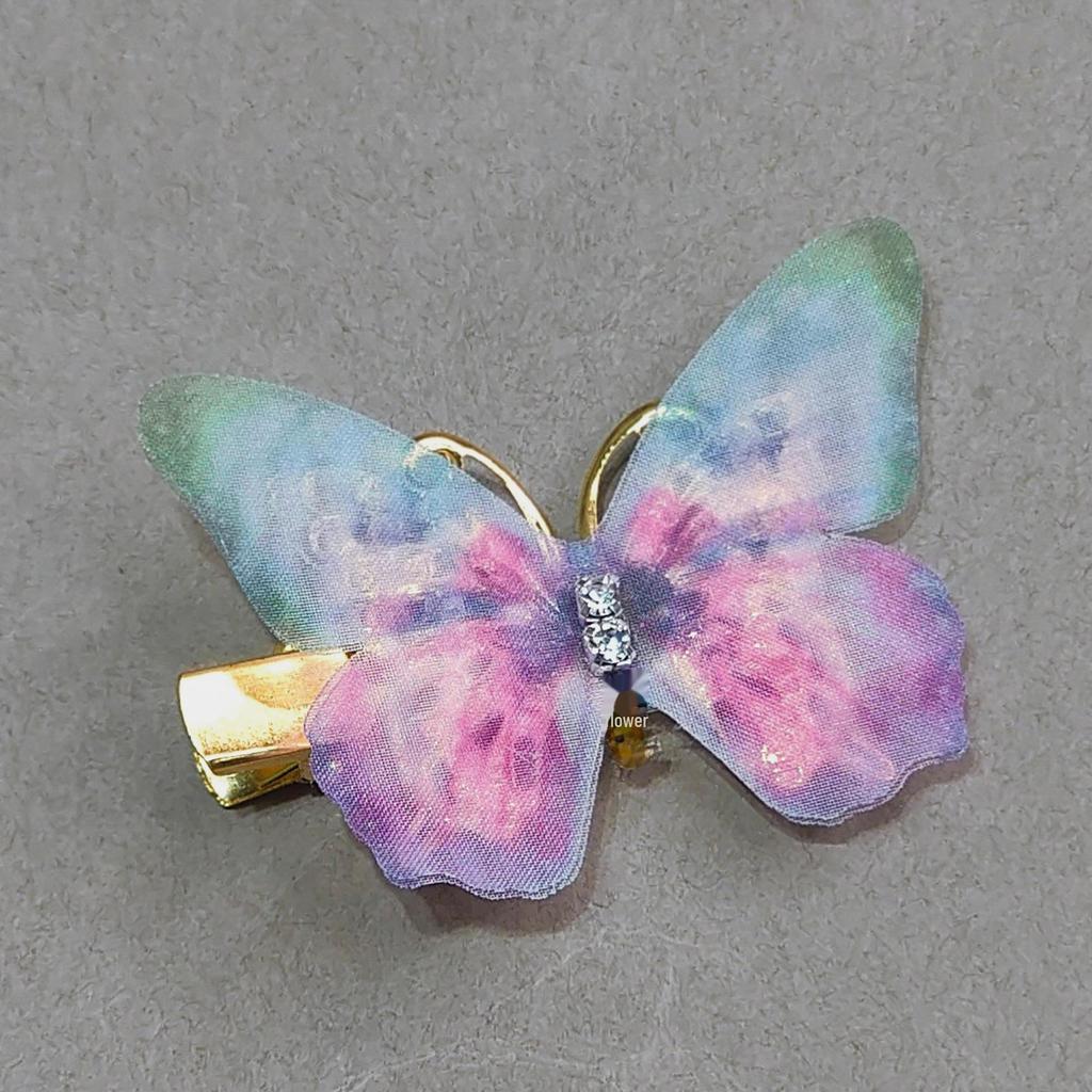 Gradient Butterfly Hairpin for Children - Cute Mesh and Alloy Duckbill Clip, Perfect for Hanfu and Fairy Styles