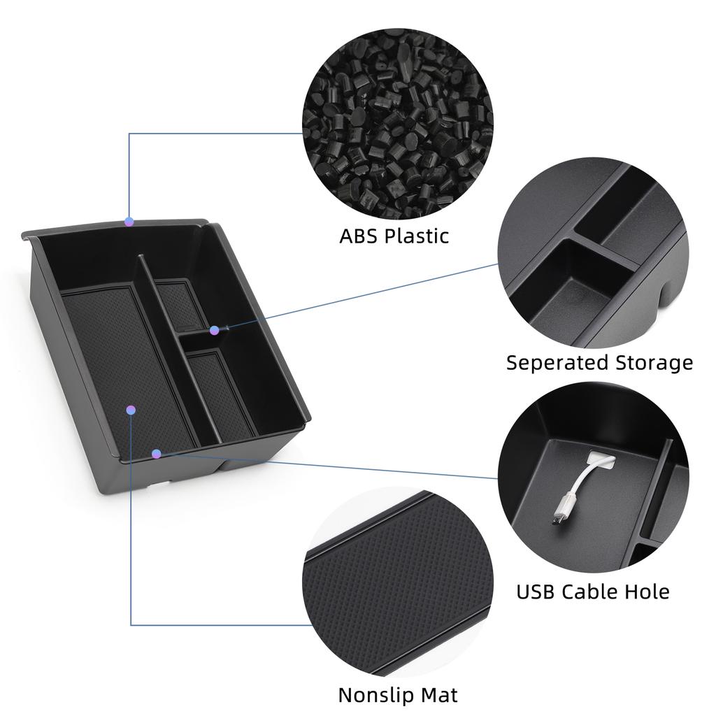 for BYD Seal U Sealion 6 Song Plus Champion Edition 2023-2025 Armrest Storage Box Car Tray Organizers Accessories Tidying Black