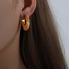 Natural Stone Earrings Stainless Steel Bohemia Hoop Earrings Vintage Aesthetic Multi Color Exquisite Zircon Women