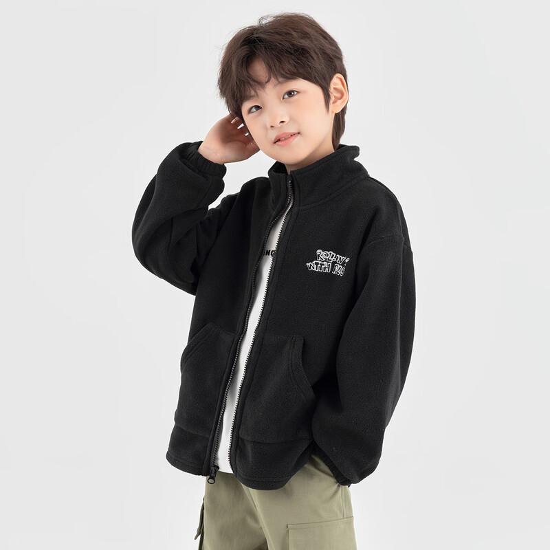 Dodoja Boys' Double-Brushed Fleece Stand Collar Jacket