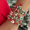 SHIXIN 6Pcs/Set Christmas Bracelet for Women Santa Claus Elk Christmas Tree Socks Pendant Bracelet Adjustable Rope Chain Bangle