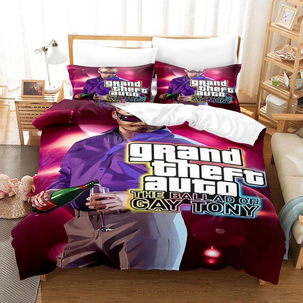 

Grand Theft Auto: The Ballad of Gay Tony Bedding Set Single Twin Full Queen King Size Bed Set Adult Kid Bedroom Duvetcover Sets EU Twin 135x200cm
