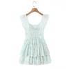 French sweet lace embroidered floral small flying sleeve dress women's summer daughter thin princess tutu skirt short skirt