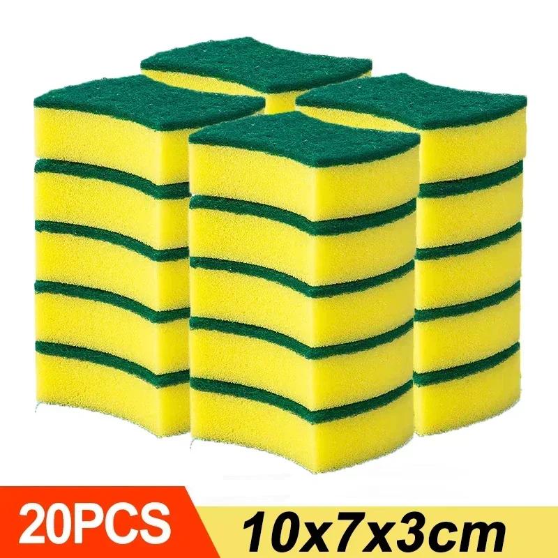 Double-sided Kitchen Dishwashing Sponge Plush Moisture-wicking Cleaning Rub Dish Pot Rust Sponges Wipes Home Cleaning Brush