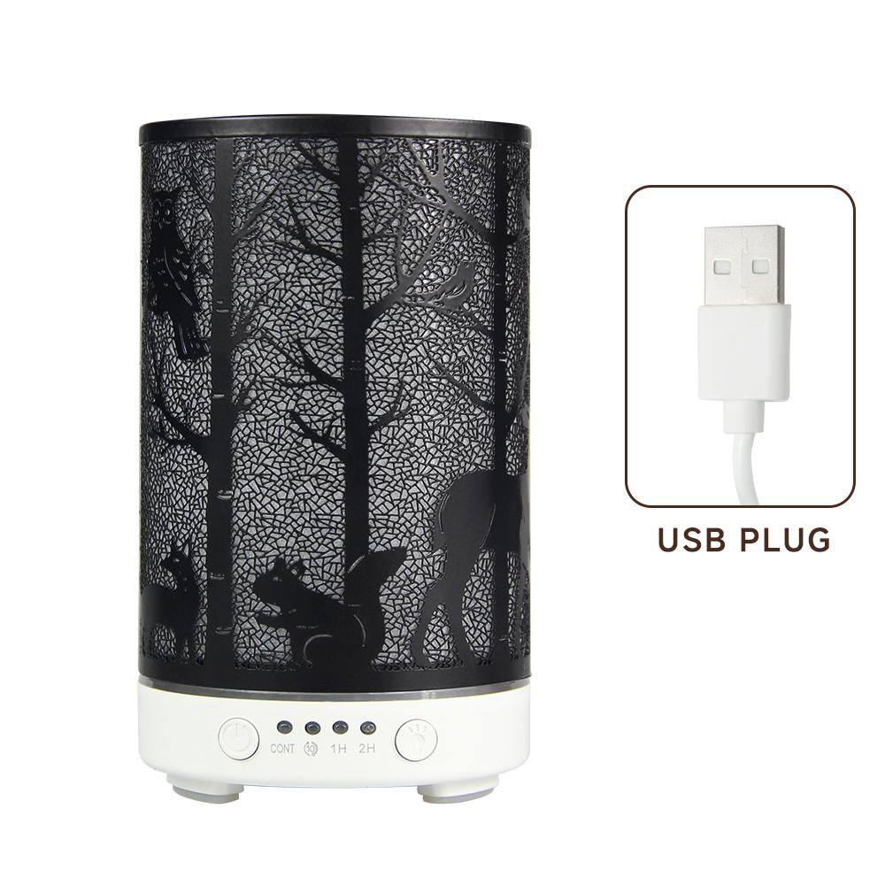 Siebenfarbige Aromalampe Nachttischleuchte Nachtbegleitlampe 100 ml Ätherischer Öl Diffusor Timer Ultraschall Luftbefeuchter