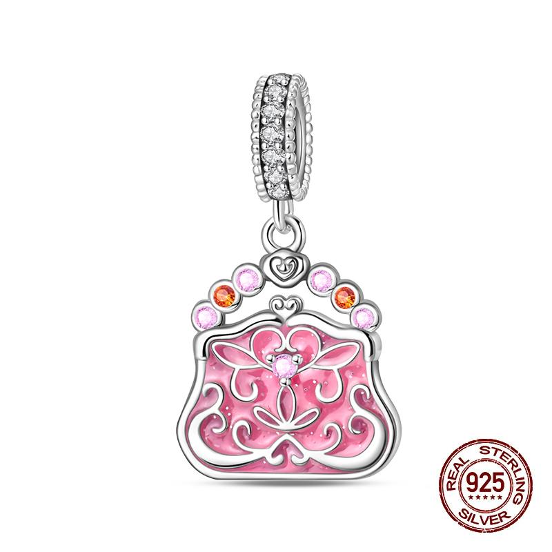 Sweet Copper Tea Party Pink Princess Series Charms Beads Fit 3Mm Original Bracelets Diy Jewelry Birthday Gifts