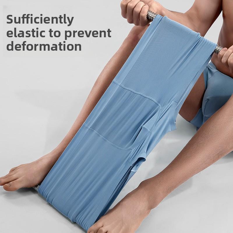 Men's Summer Thin Pure Cotton Antibacterial Traceless Mid-waist Briefs
