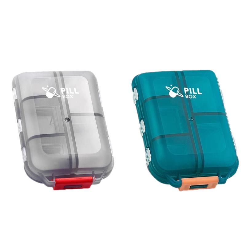 Compact Double-Layer Travel Pill Case: Portable Foldable 10-Compartment, Sealed Moisture-Proof Box for On-the-Go.