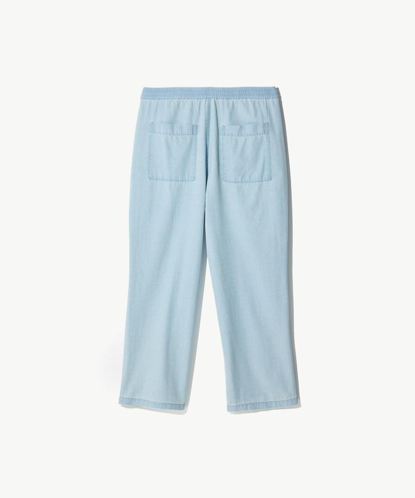 STCO Diems Genderless One-Pleat Denim Elastic Waist Pants Blue (Wide Fit)_Ldmwb03Wsl