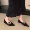 Bowknot Pointed Toe Elegant Women Shoes Low Heel Dress Shoes New Autumn Winter Brand Mary Jane Shoes Women Zapatos De Mujer