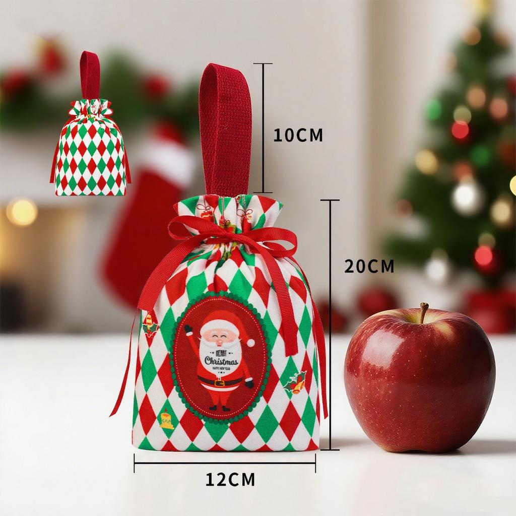 High Quality Velvet Christmas Gift Bag Drawstring Candy Box DIY Christmas Apple Storage Bags Home New Year Party Decoration