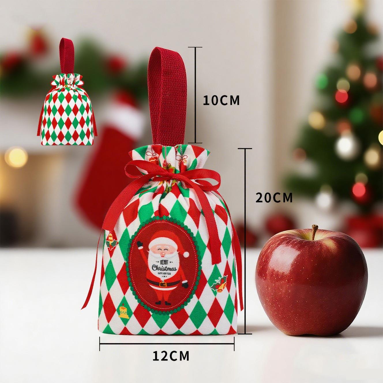 

High Quality Velvet Christmas Gift Bag Drawstring Candy Box DIY Christmas Apple Storage Bags Home New Year Party Decoration