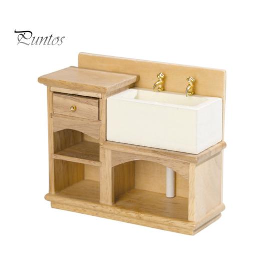 

1/12 кукольный домик, миниатюрная мебель, реалистичная сцена для ванной комнаты, мини-компактный деревянный умывальник тонкой работы