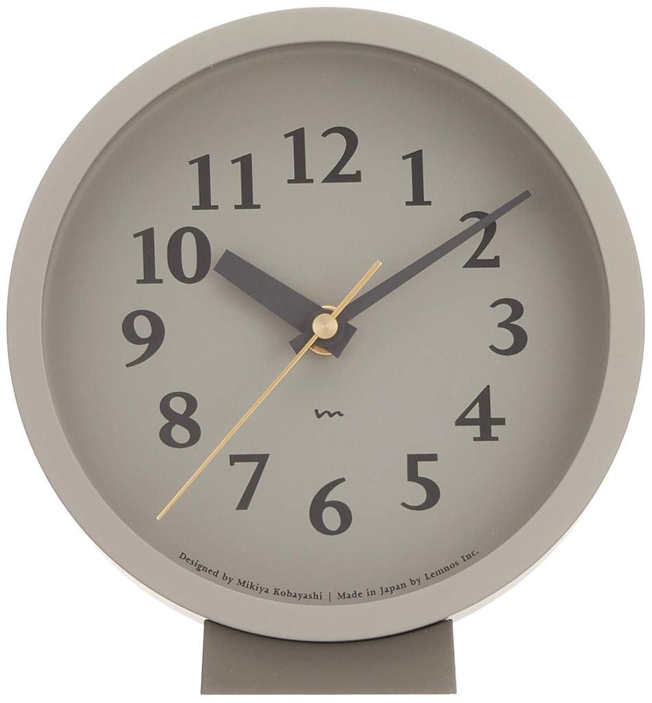 Lemnos M Clock MK14-04 GY Radio-Controlled Table Clock, Gray, 15 x 16.1 x 6.2 cm