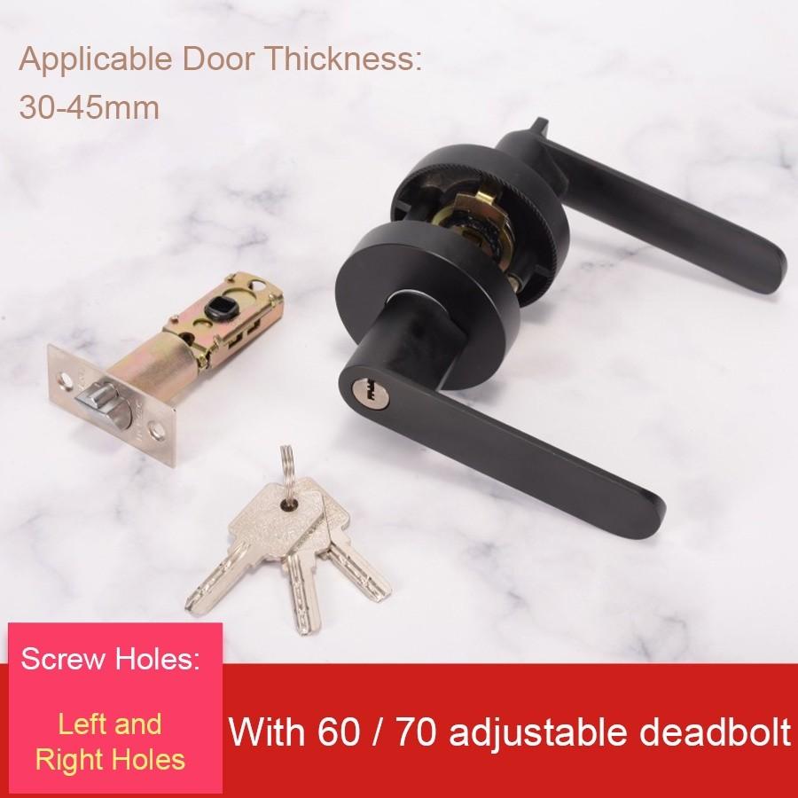 Handle Door Lock Set Room Door Adjustable Solid-state Lock Bedroom Door Lock Tubular Lever Lock Aluminum Alloy Door Lock