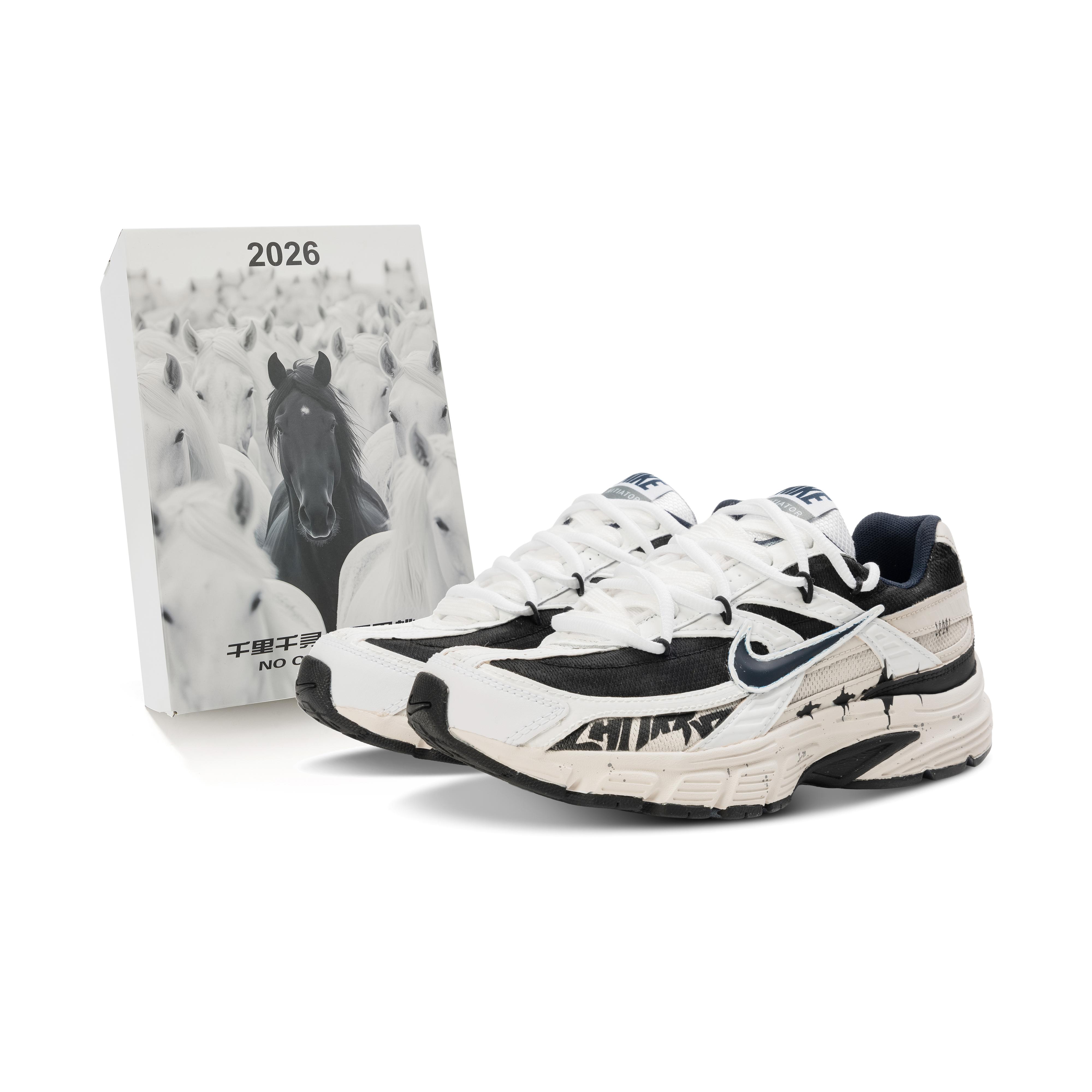 

Nike Initiator Abrasion Resistant Slip Resistant Low top Running Shoes Men s Black White 394055-101(Team575-) 44