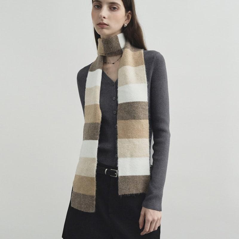 MONGDOL [3color] Striped Knit Muffler MDAC031