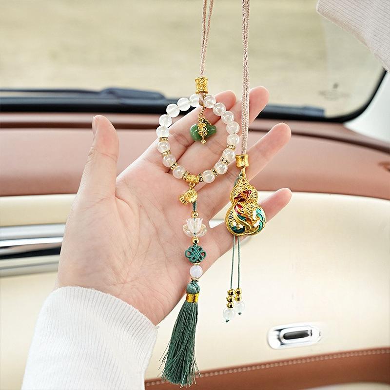 1PC Car hangers, ancient-style pendants, Chinese-style light luxury, high-end car rearview mirror pendants and ornaments