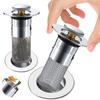Pop Up Bathroom Sink Drain Strainer Hair Catcher Stainless Steel Sink Drain Strainer Brass Core for Bathroom Kitchen Basin Sink