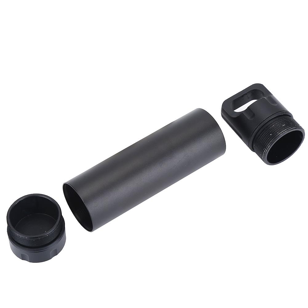 Waterproof Aluminum Pill Box Case Organizer Outdoor Medicine Holder (Black)