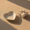 Ceramic Jewelry Dish with Gold Rim Shallow for Vanity, Entryway