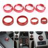 AC CD 4WD Release Mirrors Control Knob Decor Ring for Ford F150 2013-14 Red 8pcs