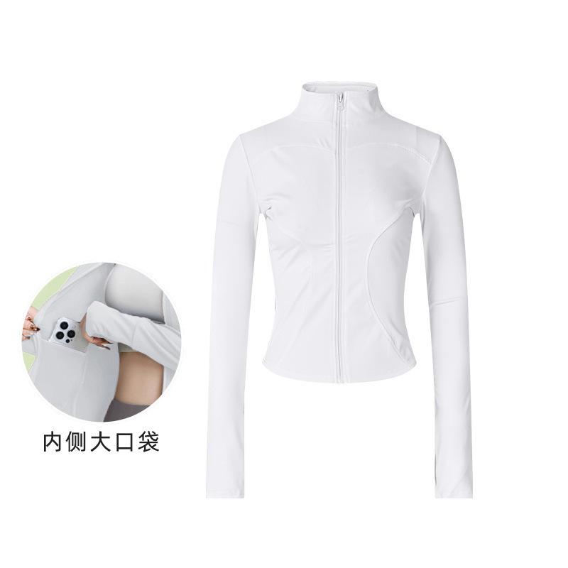 Sunscreen Clothes Pilates Yoga Clothes Jacket Slim Stand-up Collar Zipper Fitness Clothes Running Quick-drying Breathable Sports Top