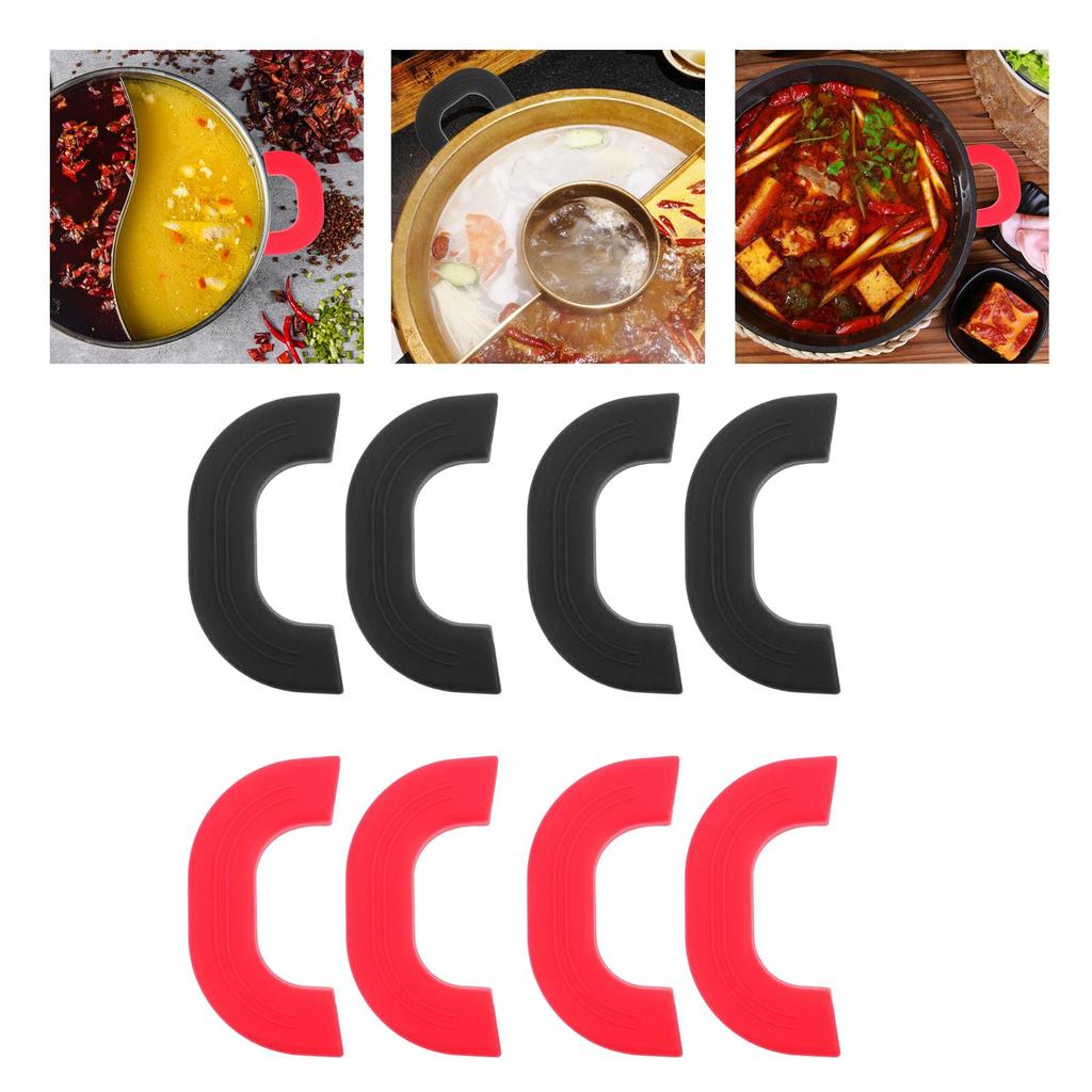 4 Sztuki Silikonowy Uchwyt Pomocniczy Uchwyt Uchwyt do Gorącego Garnka Gadżety Kuchenne Podkładki Pod Gorące Naczynia Antypoślizgowy Uchwyt do Patelni Talerzy Woków Garnków