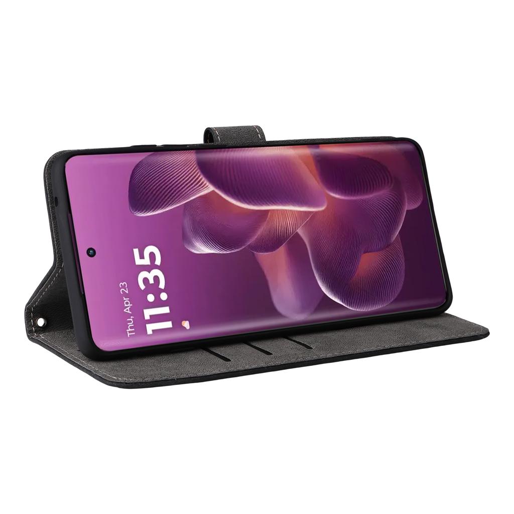 For Motorola Edge 60 Pro 5G Case Wallet RFID Blocking PU Leather Phone Cover Stand with Strap