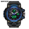 SANDA Women's Trendy LED Dual Display Waterproof Watch with Hourly Chime