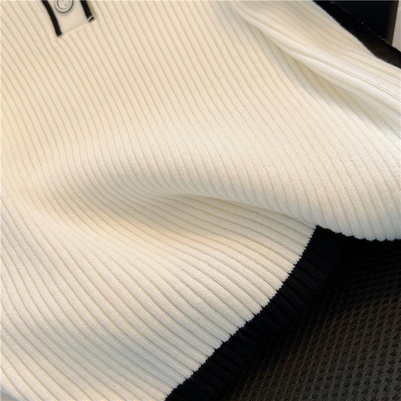 New Knitted Short Sleeve Women Blouse Summer Lapel Loose Slim Fit Ice Silk Shirt Pullover Sweater Casual Simple Sweet Tops Elegant Fashion Clothing
