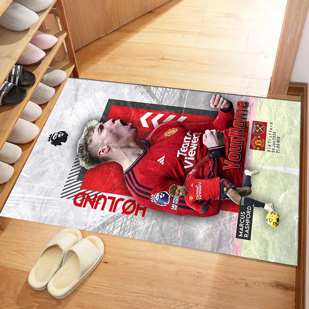 Manchester Customize Your Name Carpet Suitable for Balcony Dining Room Foyer Dormitory Anti-slip Rug Decorate Offices Best for Christmas