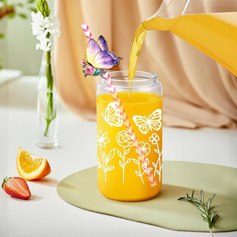 New Style, Beautiful Butterfly Theme, Water Cup Accessories, Disposable Paper Straws, Party Drinks, Decorative Items