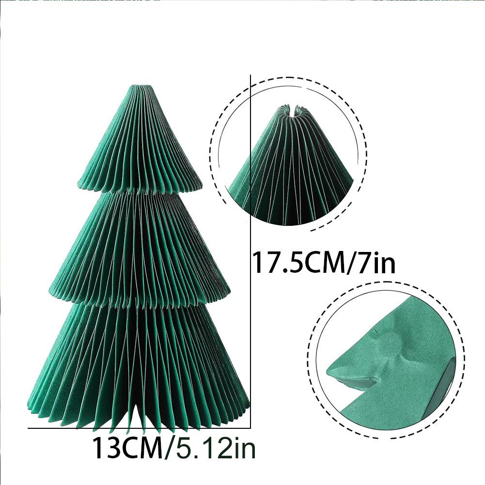 3Pcs Origami Christmas Tree Ornament Honeycomb Christmas Tree Paper Christmas Tree for Halloween Garden Indoor Home Decor