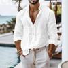 Men's Casual Style Long-Sleeved Business Casual Solid Colour Shirt