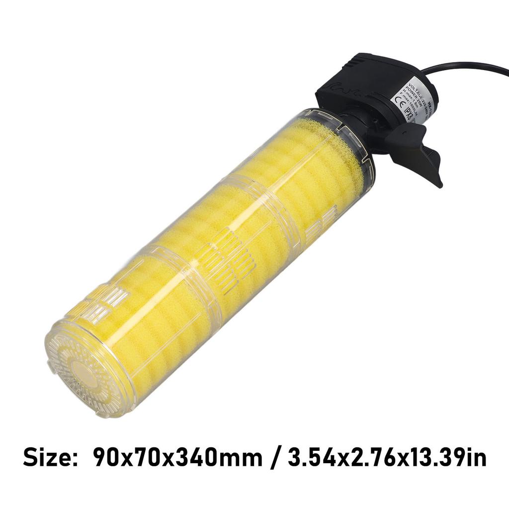 25W Submersible Aquarium Filter Internal 1800L H 3 Stages Sponge Fish Tank Submersible Filter with Water Pump for 100cm