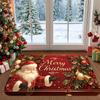1Pcs Anti Fatigue Kitchen Rugs Christmas Santa ClausWaterproof Non-Slip Thick Cushioned Kitchen Mat Heavy Duty Comfort Standing Mat for Kitchen