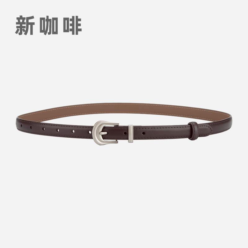 

Кожаный женский тонкий ремень ретро женский простой стиль джинсы декоративный ремень для женщин 105cm