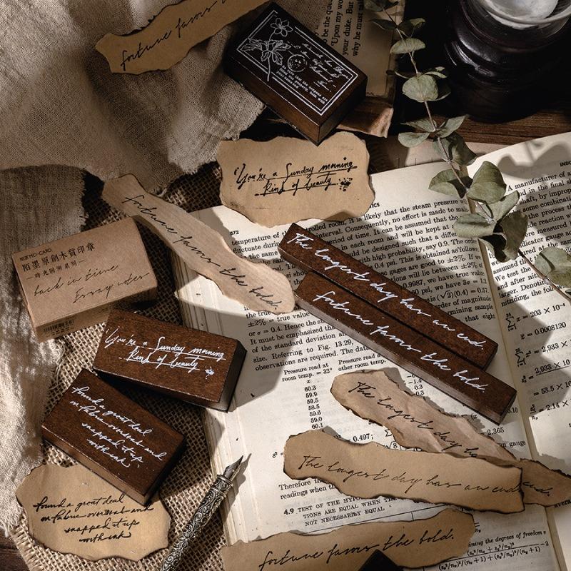 Wooden Seal Pattern Clear Expressive for DIY Handbook Fabrics Greeting Cards Gifts Artistic Creation