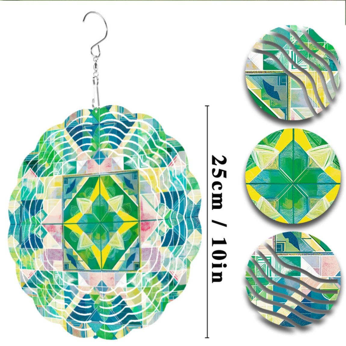 

Vibrant Geometric Metal Wind Chime Colorful Hanging Art Decor for Home Garden Holiday Christmas Halloween Thanksgiving Mothers Day Fathers 01A