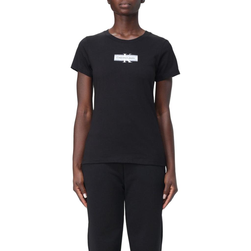 Calvin Klein Logo Loose Fit Crew Neck Short Sleeve T-Shirt Women Tops Black J20J223625-BEH