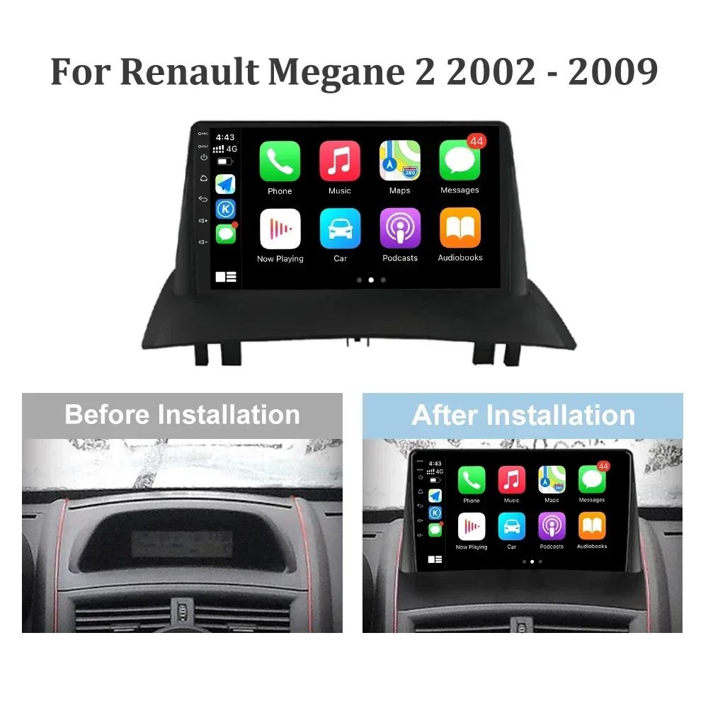 Android 13 For Renault Megane 2 2002-2009 Car Auto Radio Stereo Multimedia Navigation GPS Wireless 2 Din Carplay Screen