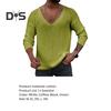 Men Spring Autumn V Neck Long Sleeve Sweater Loose Fit Solid Color Bottoming Pullover Tops Simple Casual Knitting Tee Tops
